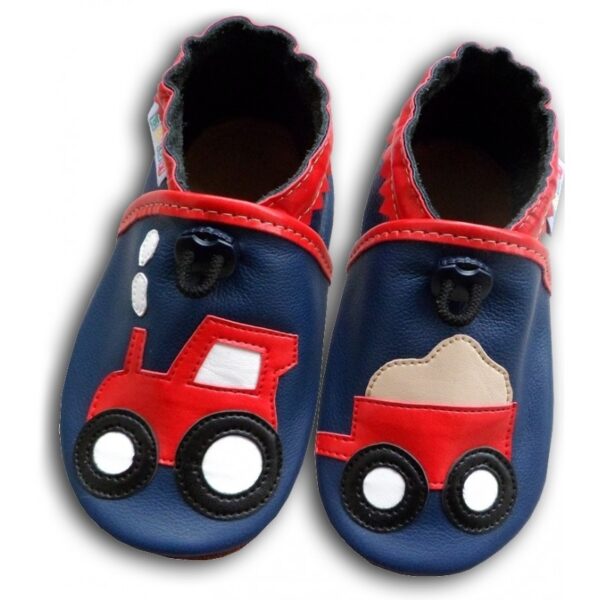 traktor dziecięce paputki skórzane kapcie dla dzieci do przedszkola żłobka