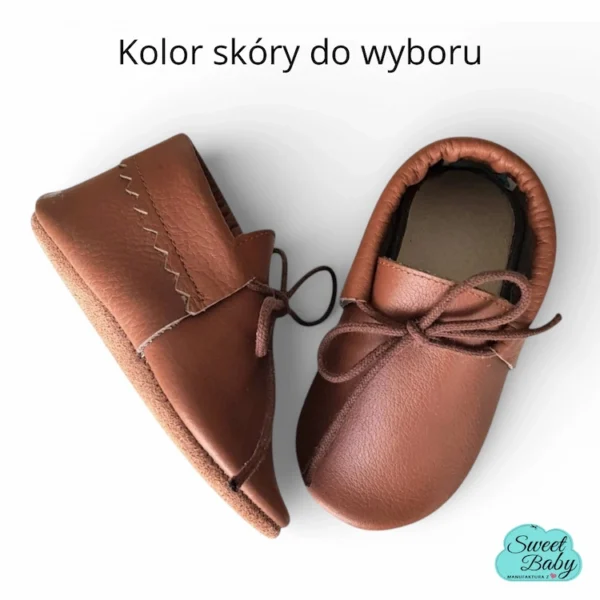 eleganckie buty do chrztu dla chłopca , skórzane buciki chrzcielne wiązane mokasynki ze skóry dla dziewczynki (1) BUCIKI do chrztu wiązane CLASSIC