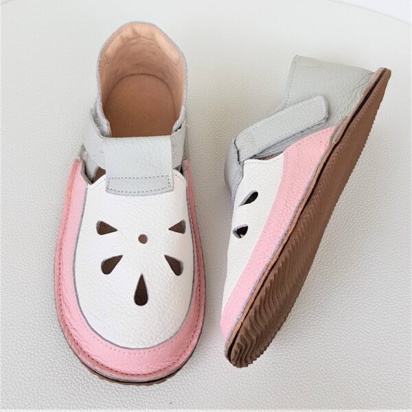 lekkie sandały dla dzieci barefoot dziecięce na rzepy idelane kapcie do przedszkola na rzepy - wzór Bosa Stopka dla dzieci i miękkie podeszwy