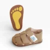 buty letnie dla dzieci, miękkie beżowe sandały barefoot dla dzieci Sweet baby z szerokimi czubkami elastyczne i oddychające zapinane na rzepy
