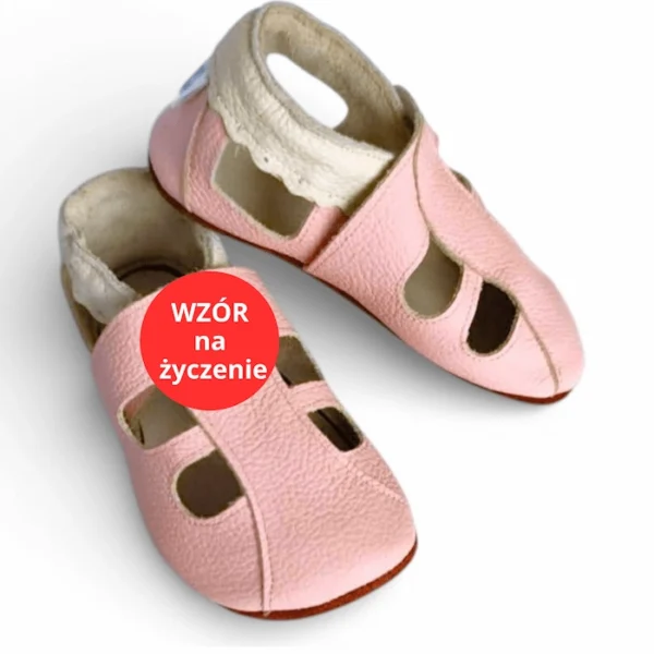 kapcie dla dzieci do przedszkola, SANDAŁY BAREFOOT DLA DZIECI WZÓR NA ŻYCZENIE SKÓRZANE sweetbaby